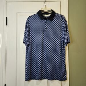 Rorie‎ Whelan Men's Medium Blue Plaid UPF 50 Performance Golf Polo